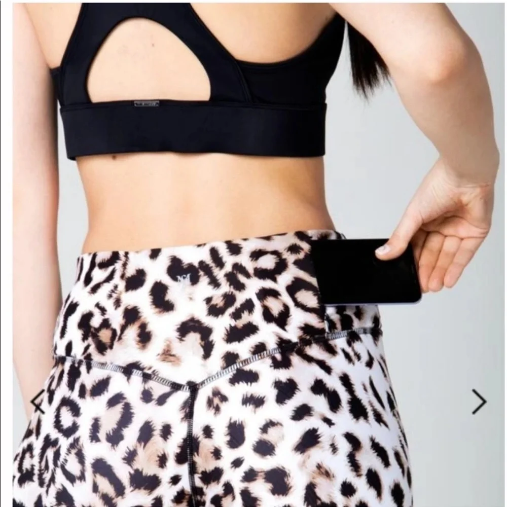 HP🐆♥️SEXY OUGES LEOPARD PRINT HIGH WAIST 7/8 ACTIVEWEAR YOGA LEGGINGS w/POCKETS - Picture 5 of 16